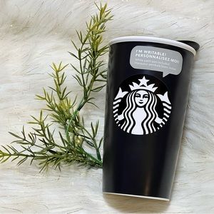 Starbucks 2016 Dark Gray Ceramic Coffee Personalize Tumbler With lid